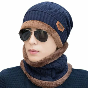 UGLY-FISH-Cap Winter-Hat-And-Neck-Warmer-For-Men-Knit-Hat-Skullies-Beanies