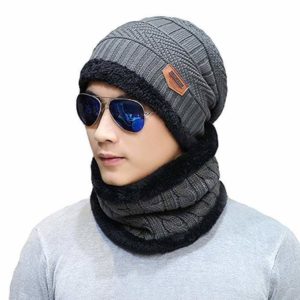Wool Neck & Hat Knit Cap Scarf for Unisex